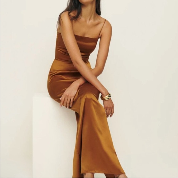 NWT Reformation Frankie Silk Maxi Dress - Picture 8 of 13